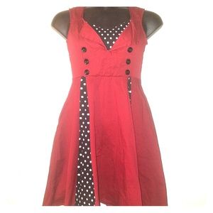 Women's red polka dot pinup dress